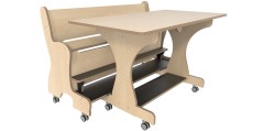 Hoogzit tafel L120 x B64 cm Berken met 1 bank Tangara Groothandel voor de Kinderopvang Kinderdagverblijfinrichting8